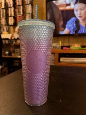 Starbucks Lavender Studded Cold Cup with Straw